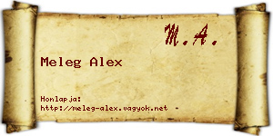 Meleg Alex névjegykártya